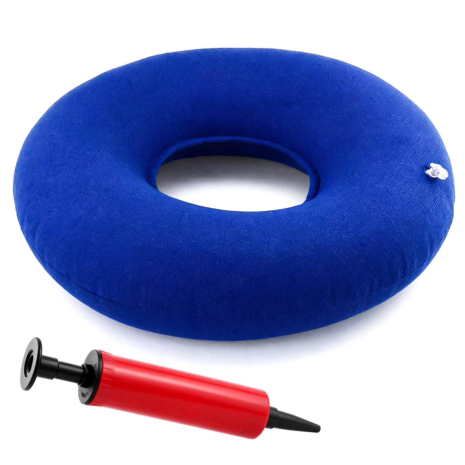 SZXMDKH Donut Cushion Seat, Portable Inflatable Ring Cushion for Hemorrhoid, Tailbone, Coccyx Pain Relief - Air Pump Included (Blue)