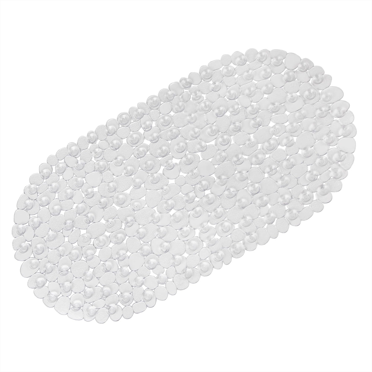 WELTRXE Non Slip Bath Mats for Inside Bath, 69 x 36 cm Clear Pebble Bath Mat Non Slip Anti Mould, Anti Slip Shower Mat