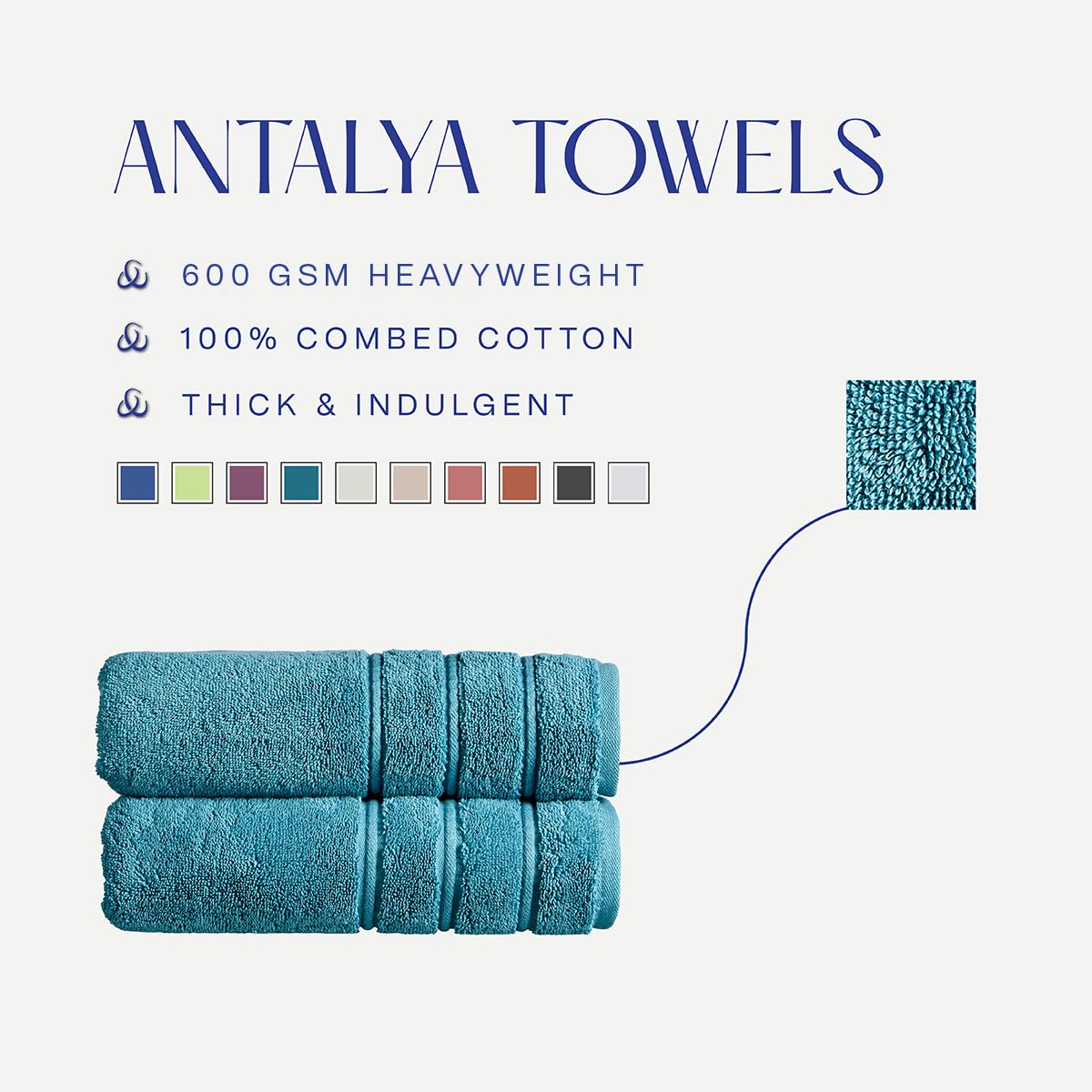 Christy Antalya Bath Sheets Set | 4 Piece | 100% Turkish Cotton | 600GSM | Soft Plush Luxury Towel Set | 2 Bath Sheets 2 Hand Towels | Quick Dry
