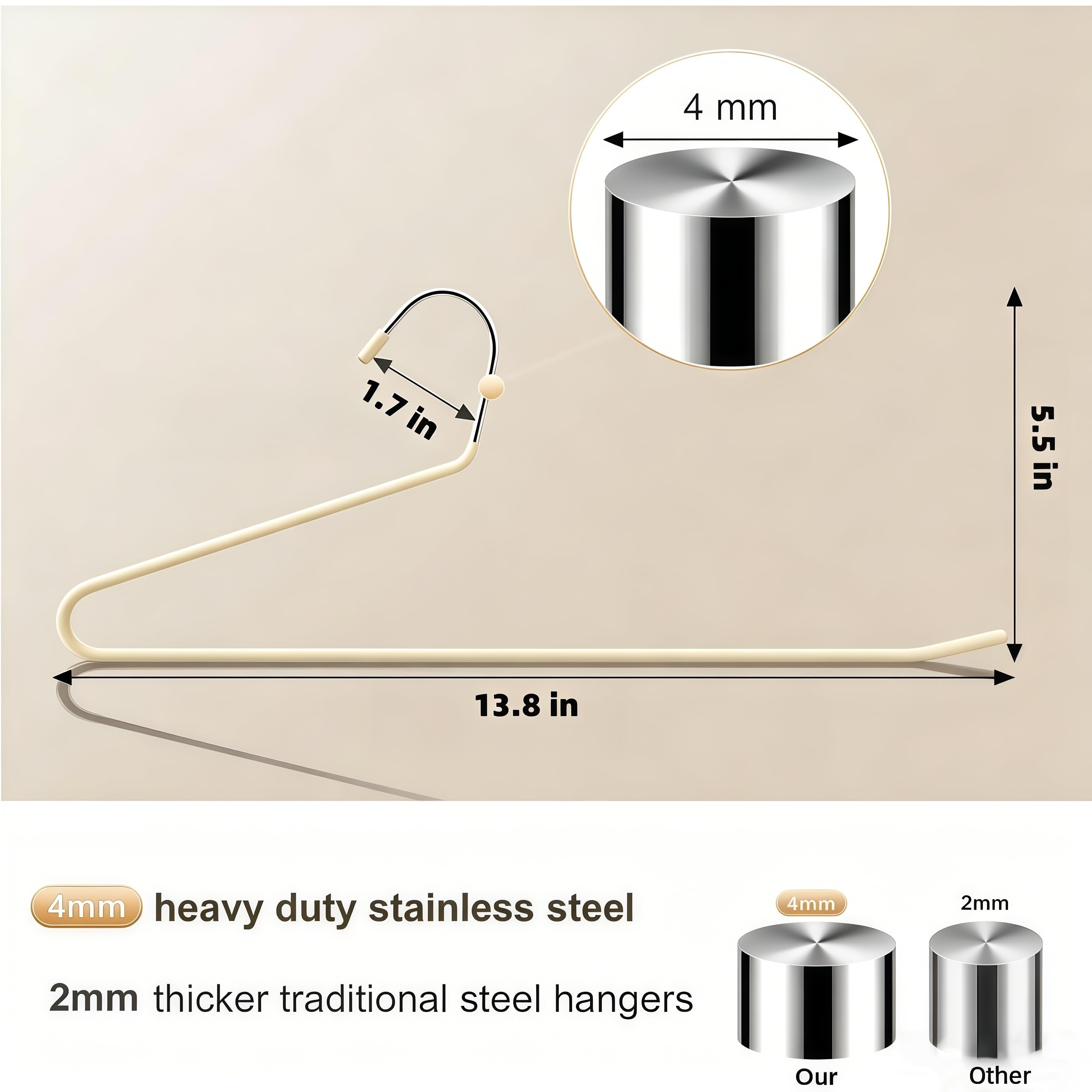 Trousers Hangers, 10 Pack Jeans Hangers for Women Men, Non-Slip Open Ended Metal Pants Hangers for Wardrobe & Clothes Rail