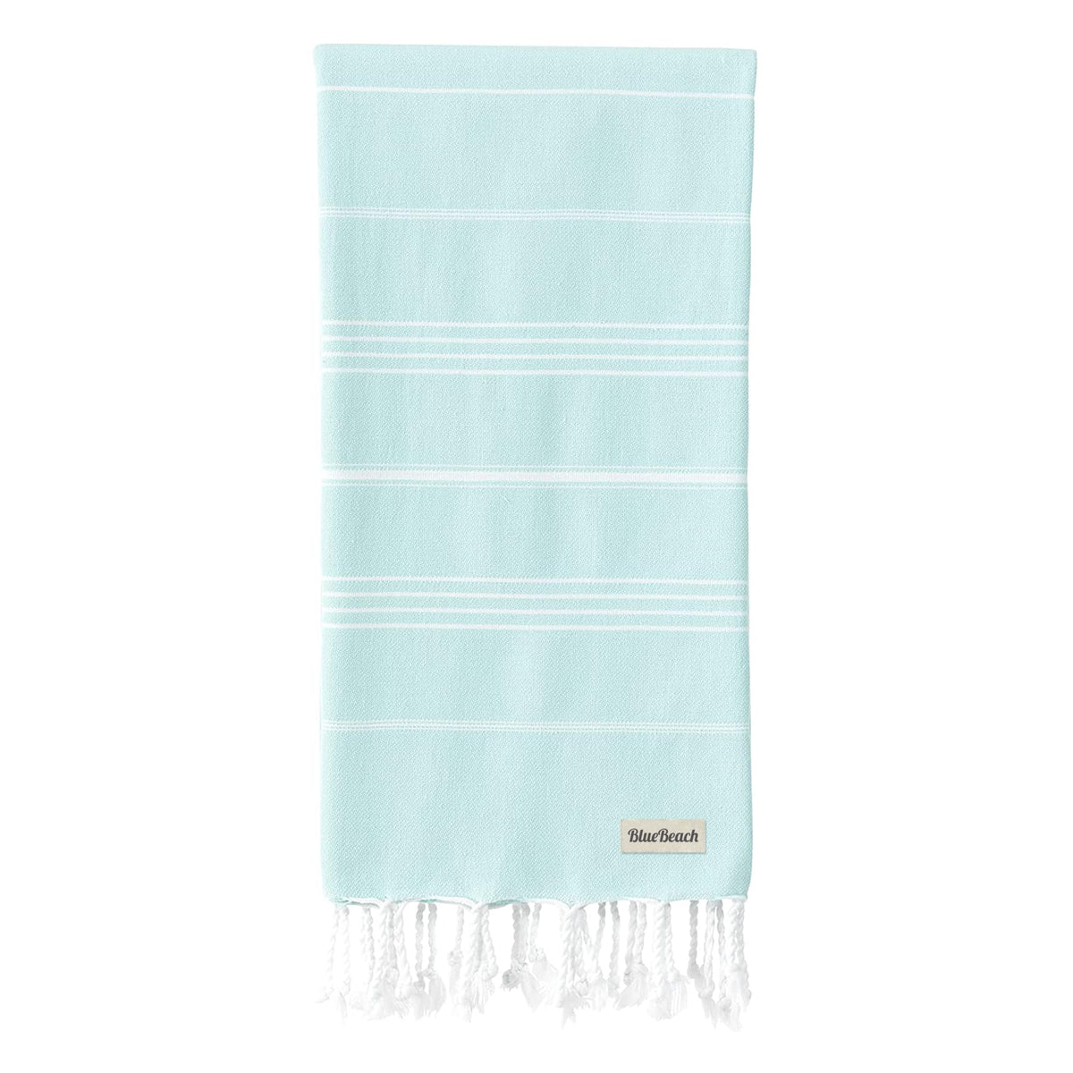 Blue Beach Turkish Towel - 100x180cm Large Turkish Hammam Peshtemal Towel - Super Absorbent, Quick Dry, Sand Free, Lightweight