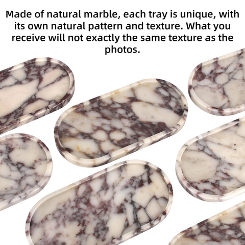 Natural Marble Tray Oval, Calacatta Viola, 30 x 15 x 2 cm