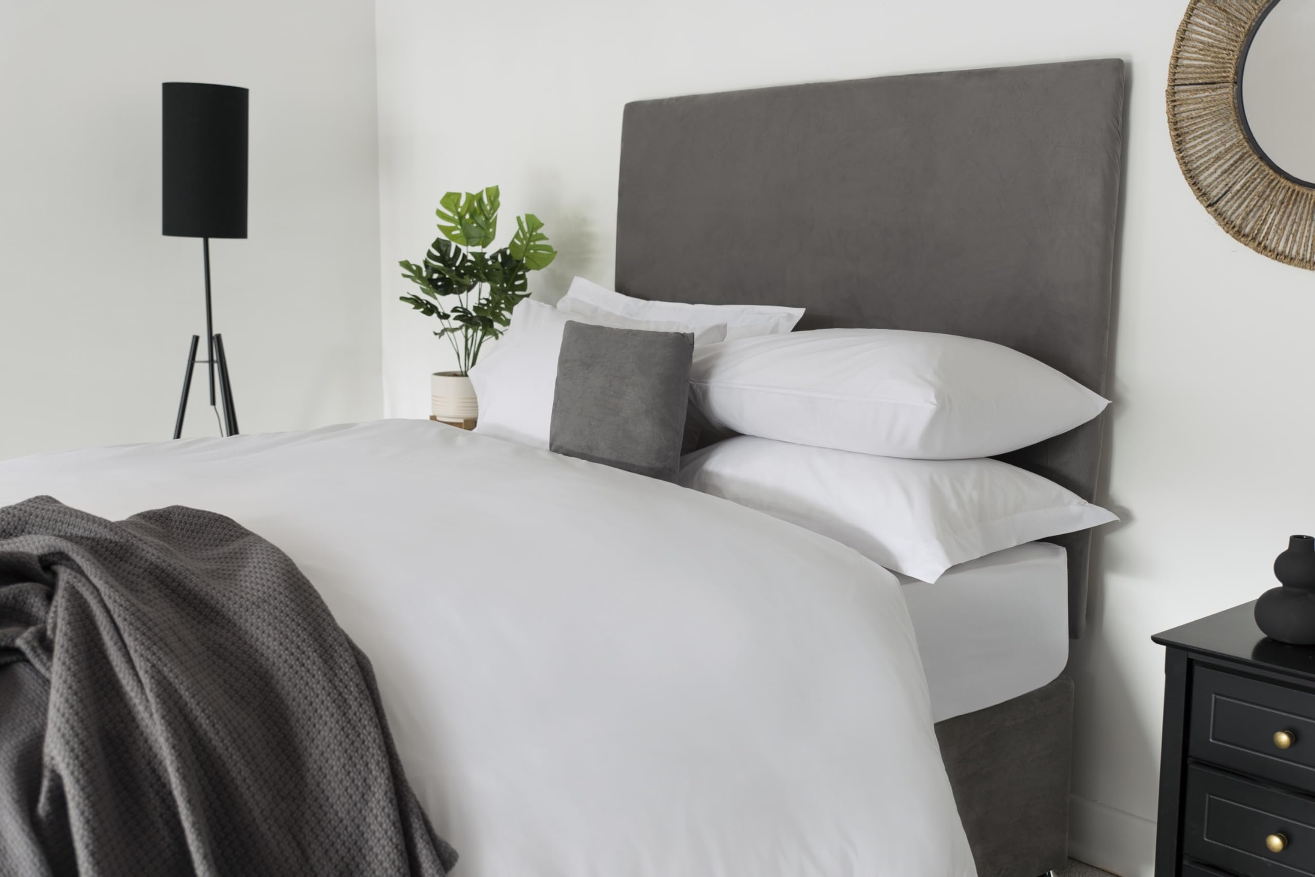 Belledorm Headboard Wrap (Charcoal, Single)