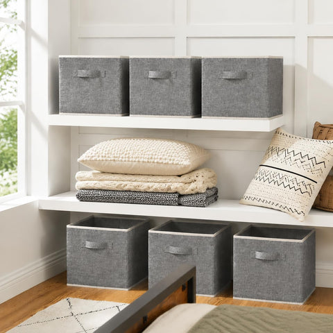 Storage Boxes Clothing Storage Basket for Wardrobe 33Lx 38Wx 33H cm 4XGrey