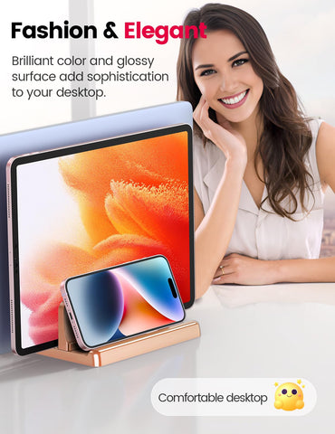 VAYDEER Vertical Laptop Stand, Adjustable, Rose Gold