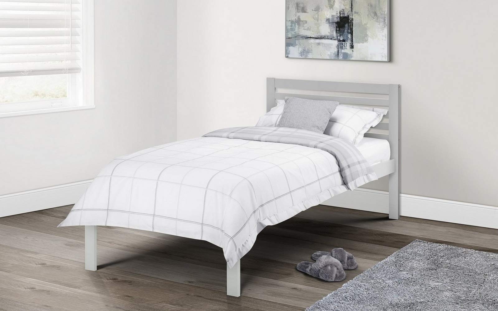 Julian Bowen Slocum Bed, Single, Light Grey - W100 x D195cm
