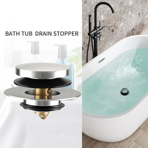Bathtub Drain Stopper, Universal Tub Stopper for Replacing Tip Toe/Trip Lever/Lift&Turn Tub Drain