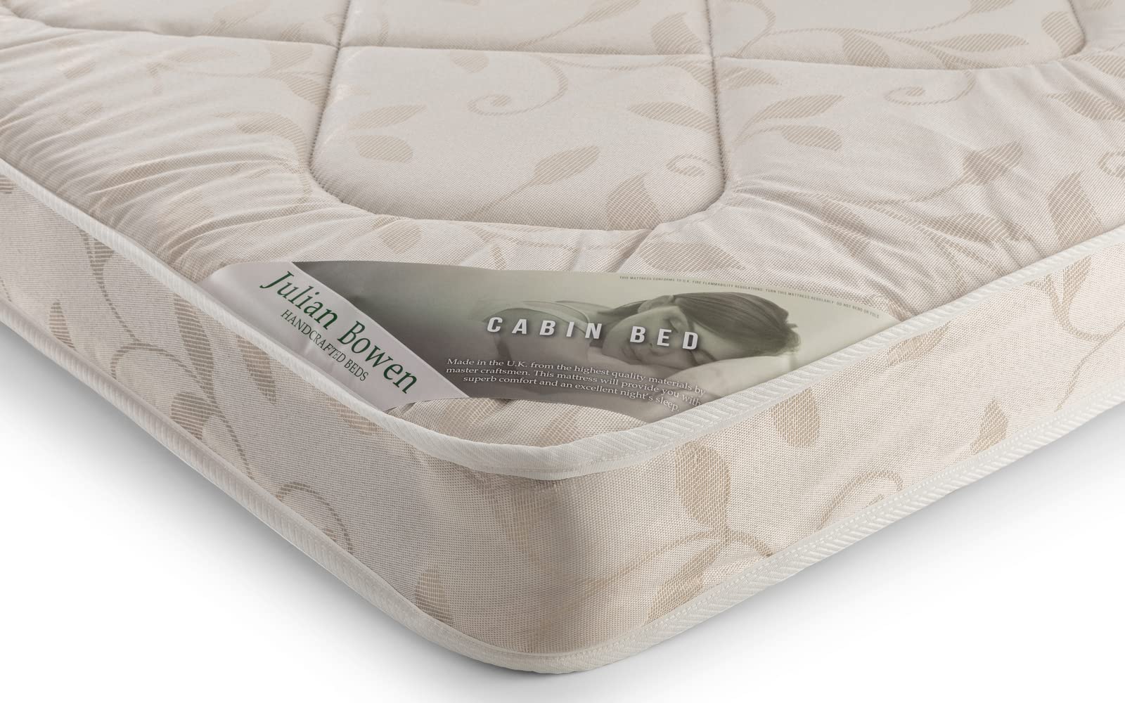 Julian Bowen Cabin Bed Mattress, Single - H15 x W90 x D190.5cm