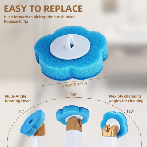 42 PCS Disposable Toilet Bowl Brush Refills,Toilet Wand Replacement Heads