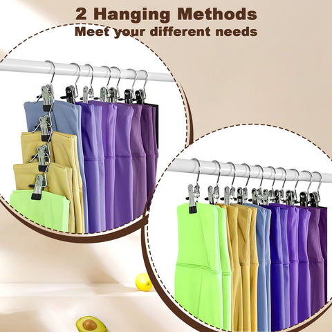 20 Trouser Hangers Clip with Non-Slip Rubber Coated, Stainless Steel Space Saving Closet Hanging Organizer Laundry Hook