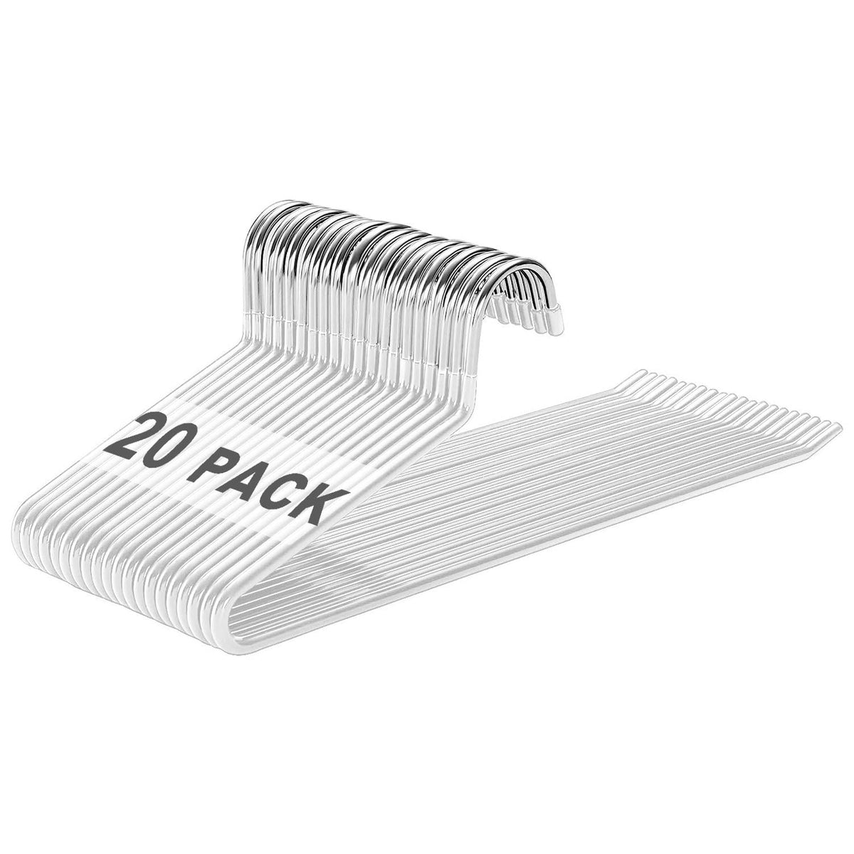 devesanter 20er Set Hosenbügel Metall mit Anti-Rutsch-Beschichtung Weiß