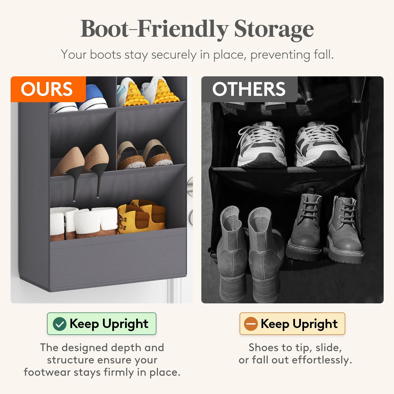 Lifewit 8 Tier Over the Door Shoe Organisers with 15 Deep Pockets, Fabric Hanging Wall Mounted Shoes Rack Behind Door Storage Organizer for Boots