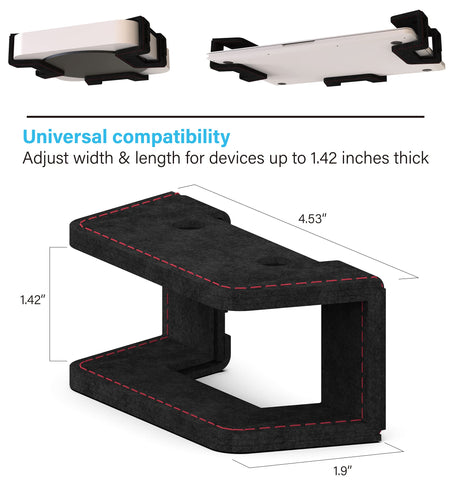 KUSOVILI Under Desk Laptop Holder with Screw, Full Coverage Soft Felt Laptop Metal Mount, Under Desk Bracket, Compatible with Apple MacBook Pro