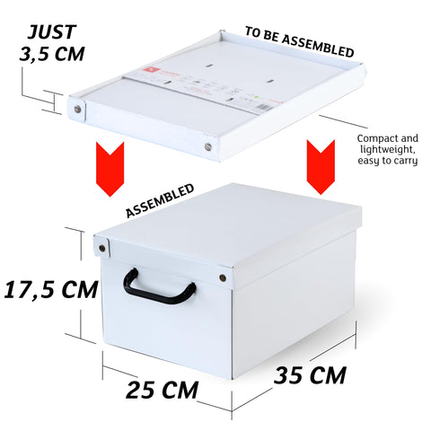 Lavatelli Cardboard Storage Boxes with Lid White 25x35x17.5cm Home Storage