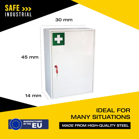 Safe Industrial - Medical Cabinet Wall Mountable Medication Cabinet Key Lock Safe with Shelves - Dedicated Secure Storage for Medicine