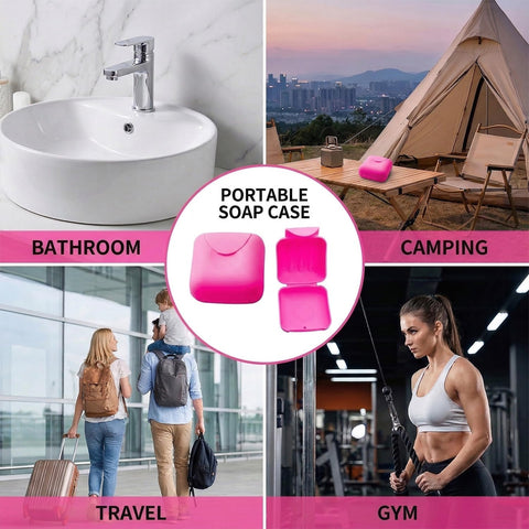 Gaomumu 2PCS Green Travel Soap Box, Waterproof Sealed Soap Dish with Lid, Portable Square Small Soaps Box