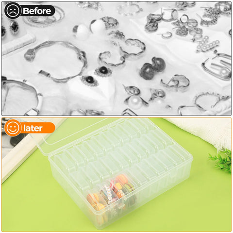 SHUTIANYA Plastic Bead Storage Box Organiser, Craft Storage Box with 30 Small Boxes