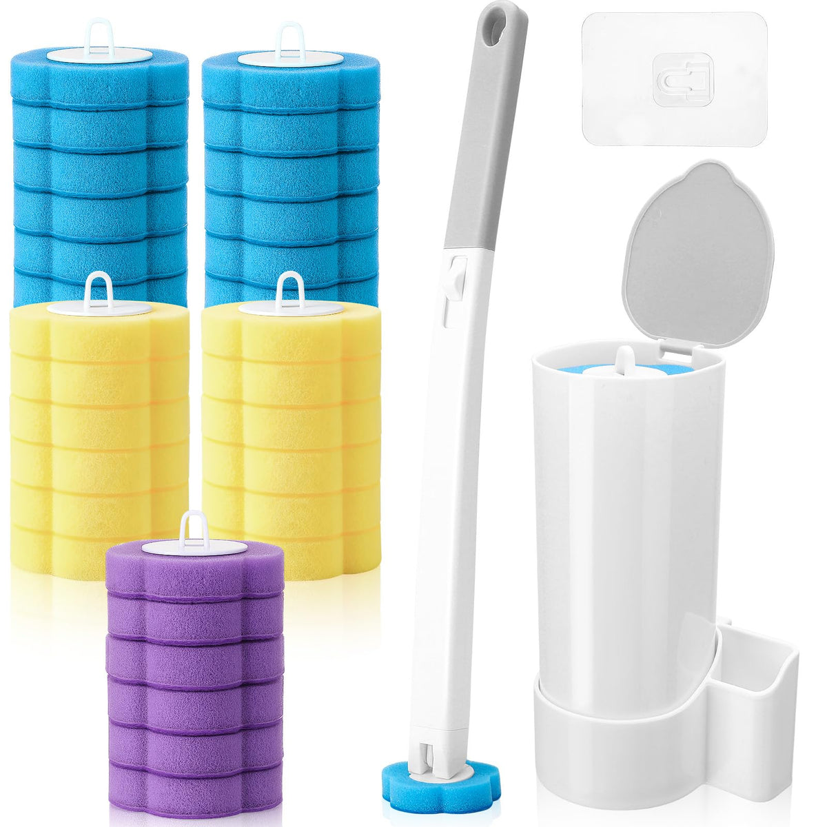 Zuimei 32Pcs Disposable Toilet Brush Cleaning System Toilet Cleaner Brush