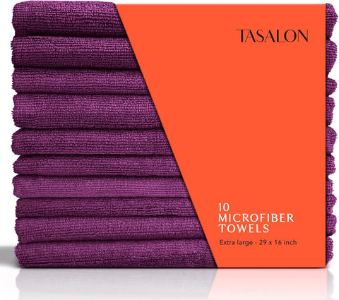TASALON Microfiber Hair Towel for Salon, 10 Piece Towel Set