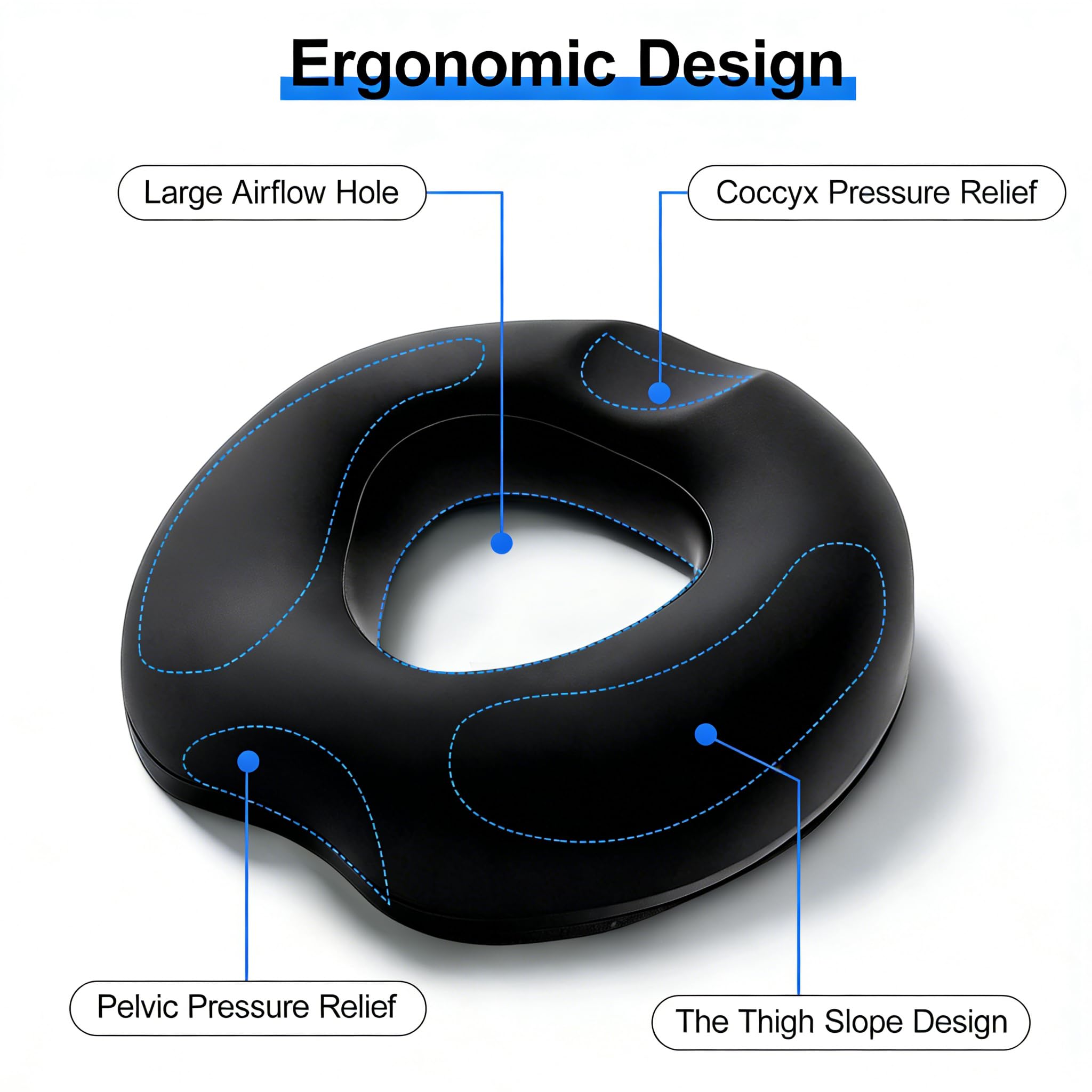 FALSKT Donut Cushion Coccyx Cushion for Tailbone Pain Relief Hemorrhoids