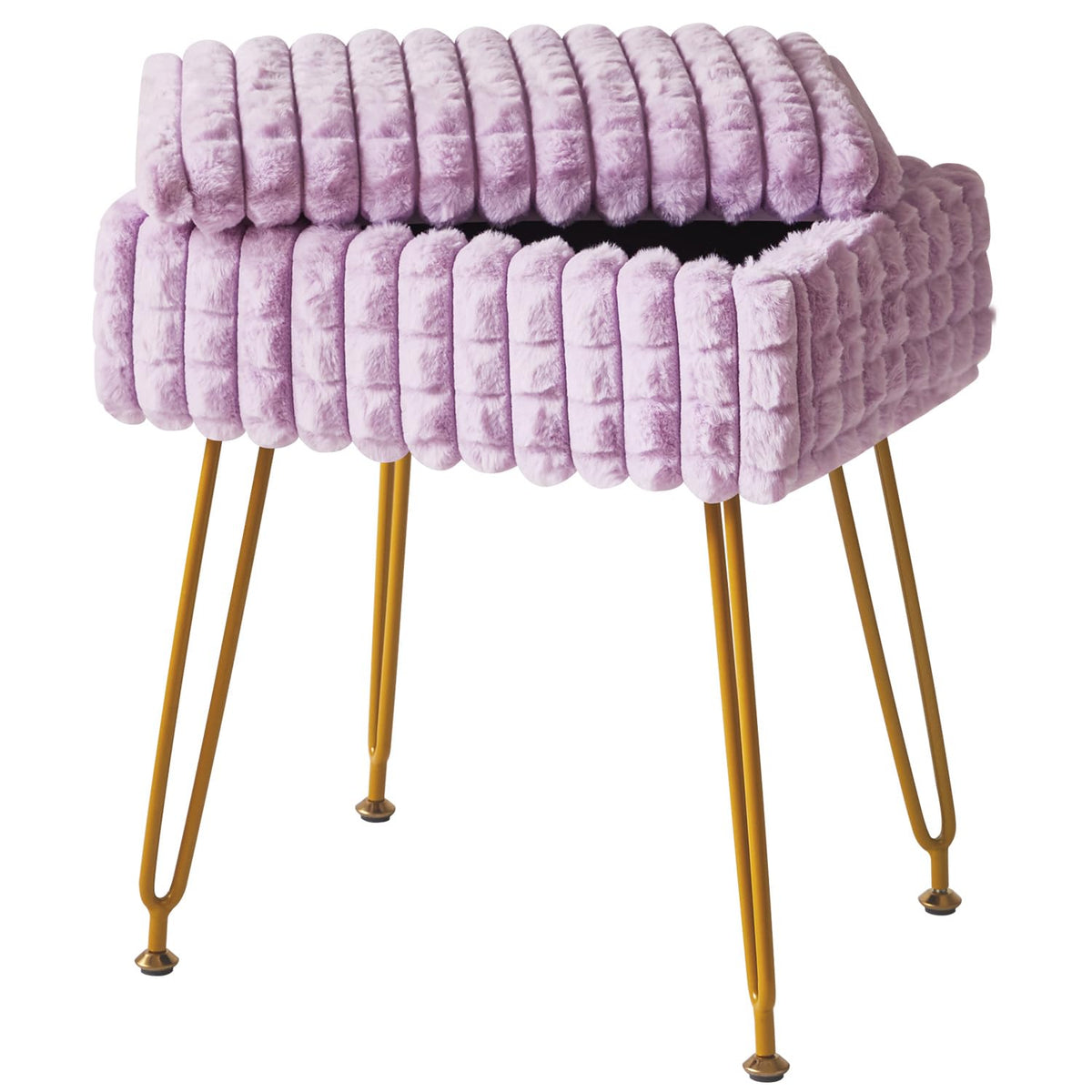 IBUYKE Rectangle Vanity Chair Ottoman, Footrest Stool, Purple WBD004V