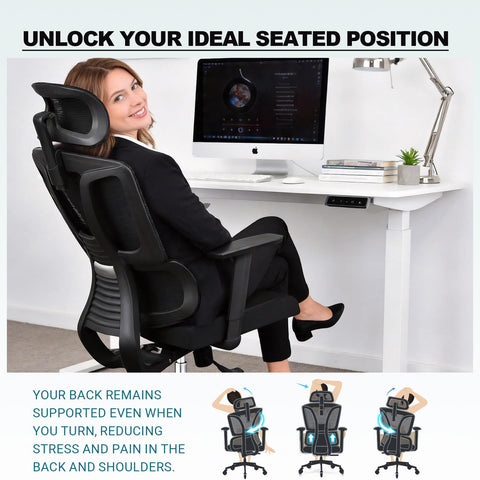 MELOKEA Ergonomic Office Chair, Heavy Duty Big and Tall Desk Chair