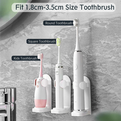 Electric Toothbrush Holder Wall Mounted 2Pack Set for Bathroom,Adjustable Size Toothpaste Dispenser Stand Organizer for Adult Kids Toothbrush