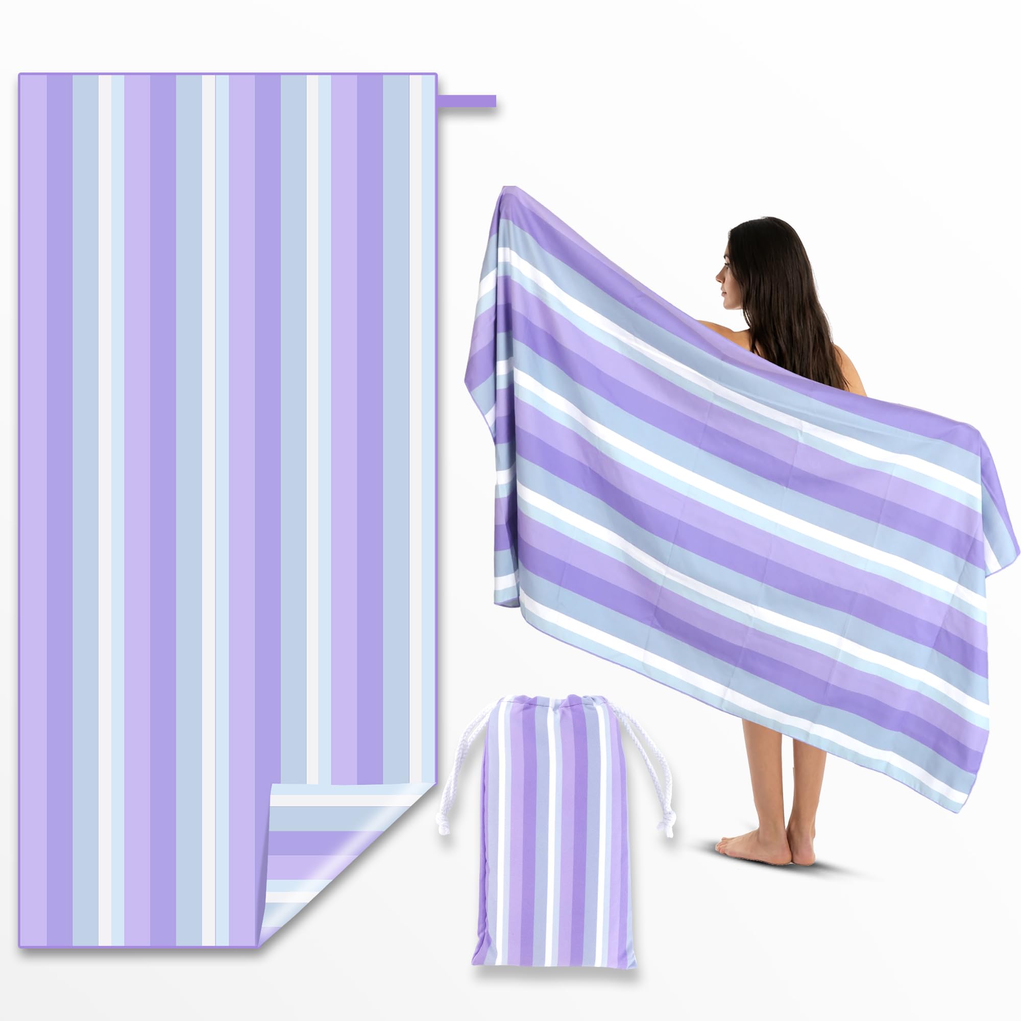 Anavasi Microfibre Beach Towels for Adults, 1 Pack 180 x 90cm 100% Recycled