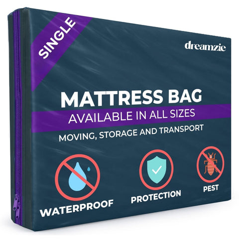 Dreamzie - Single Mattress Cover for Moving - Opaque Mattress Storage Bag