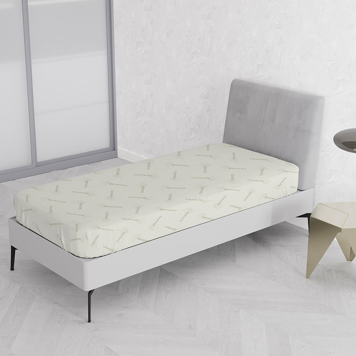 MB HOME ITALY, Mattress cover, Hemp, Single 90x200 cm