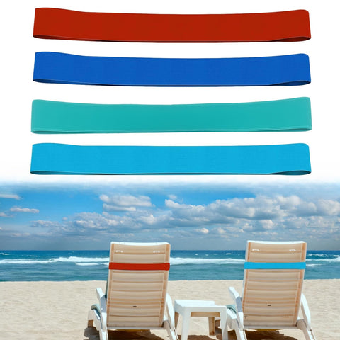 4 Pack Towel Bands, Beach Towel Clips for Pool & Cruise Chairs Elastic Sunbed Towel Craber Windproof Towel Holder Strap for Beach Chair