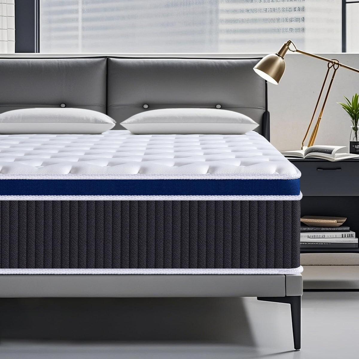 SEZMOONSI 3FT Single Mattress, 9.1 Inch Hybrid Single Size Mattress with Breathable Soft Fabric