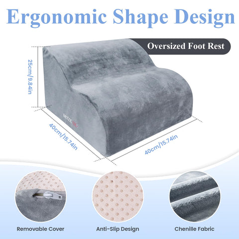 Foot Rest for Under Desk at Work, Multifunctional 3-Tier Foot Stool with Washable Cover, Ergonomic Foot Rest for Office Chair, Gaming Chair & Sofa