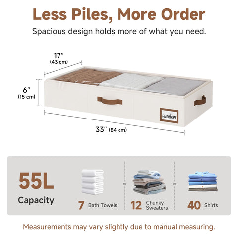 StorageWorks Underbed Storage Boxes with Lids, Large Under Bed Storage Box Containers for Bedroom Accessories Organising Clothes Bedding
