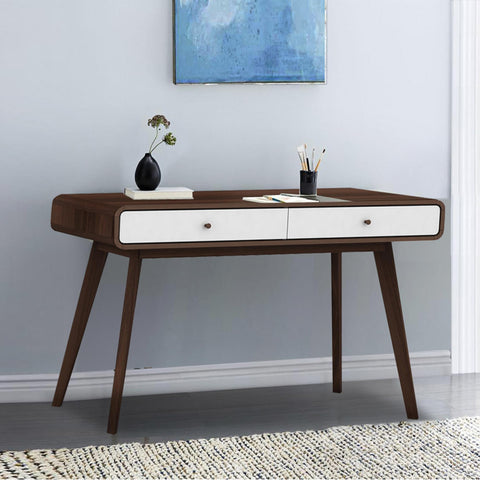 DHP Furniture Cassie Desk, Walnut White, 50x120x79cm (DxWxH)