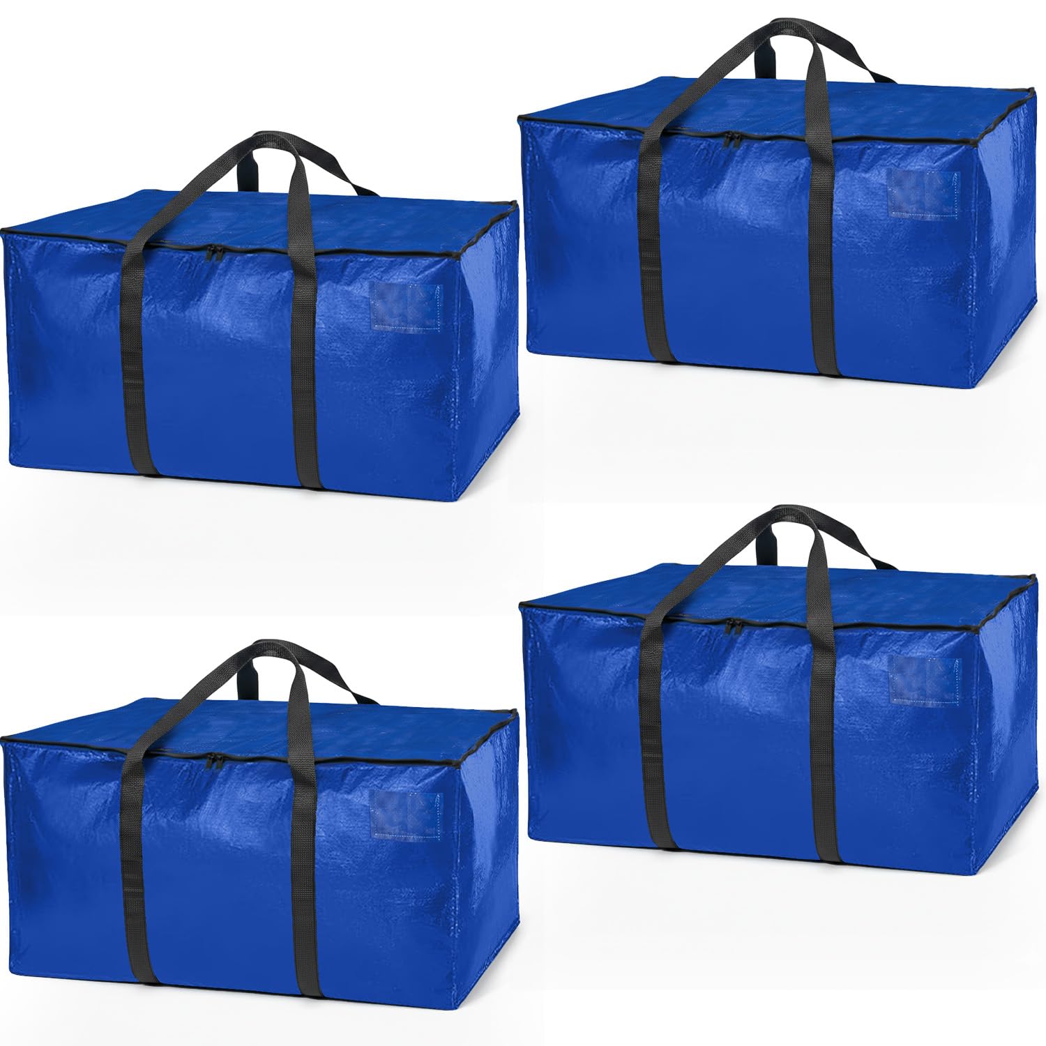 ClearSpace Heavy Duty Moving Bags or Storage Bins with Lids, Blue, 4 Pack