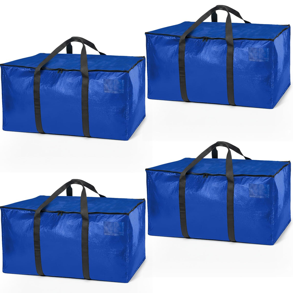 ClearSpace Heavy Duty Moving Bags or Storage Bins with Lids, Blue, 4 Pack