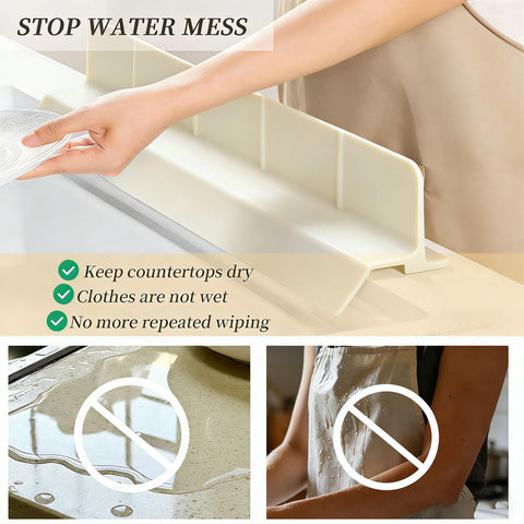 DNNPCFE Kitchen Sink Splash Guard,58cm Extra Long Silicone Splash Guard with Suction Cups, Reusable Water Retaining Board for Faucet, Washing Dishes