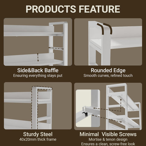Boltmol 2-Tier Desk Shelf With Concealed Screws Design,Black 110CM, Desktop Organizer With Pegboard, Countertop Storage Bookcase For Home