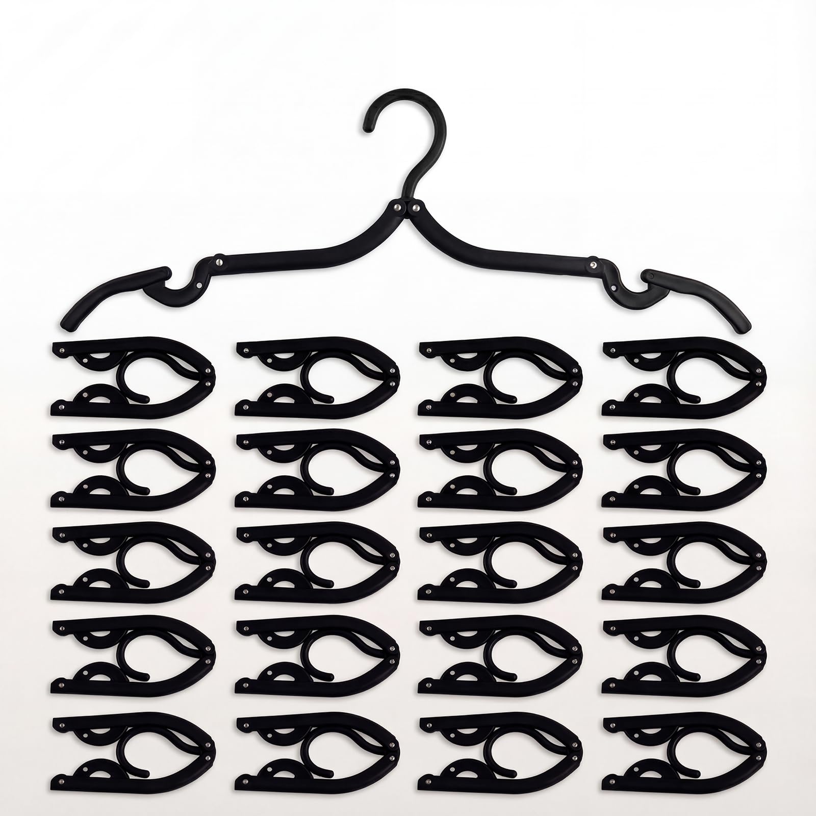 25 Pcs Travel Coat Hangers Adults Portable Folding Plastic Camping Hote