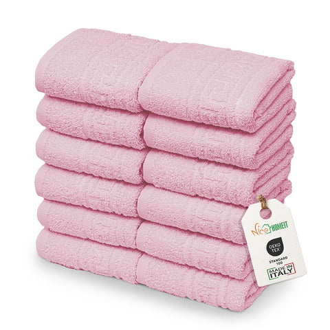 nice homeit Set of 12 Mini Hand Towels 30 x 30 cm - Face and Guest Towels 100% Ring-Spun Cotton - for Hands, Babies, Makeup, Kitchen