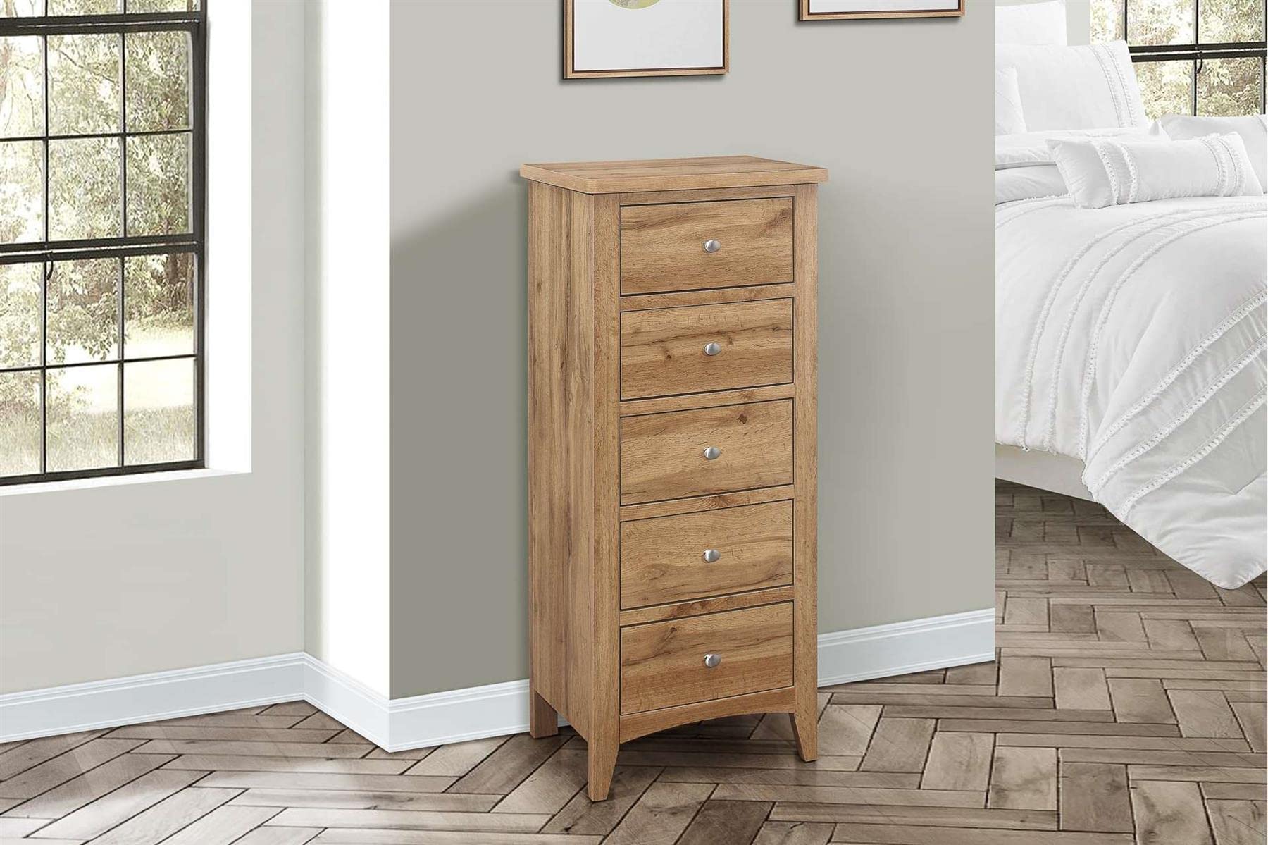 Birlea HAMPSTEAD 5 DRAWER TALL CHEST OAK