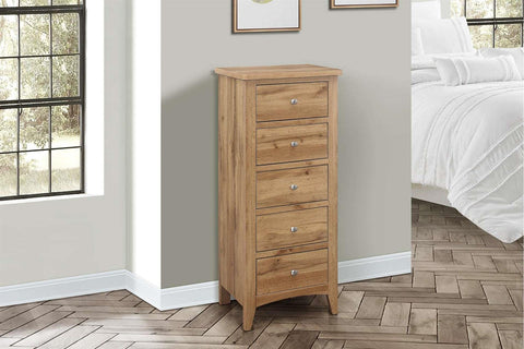Birlea HAMPSTEAD 5 DRAWER TALL CHEST OAK