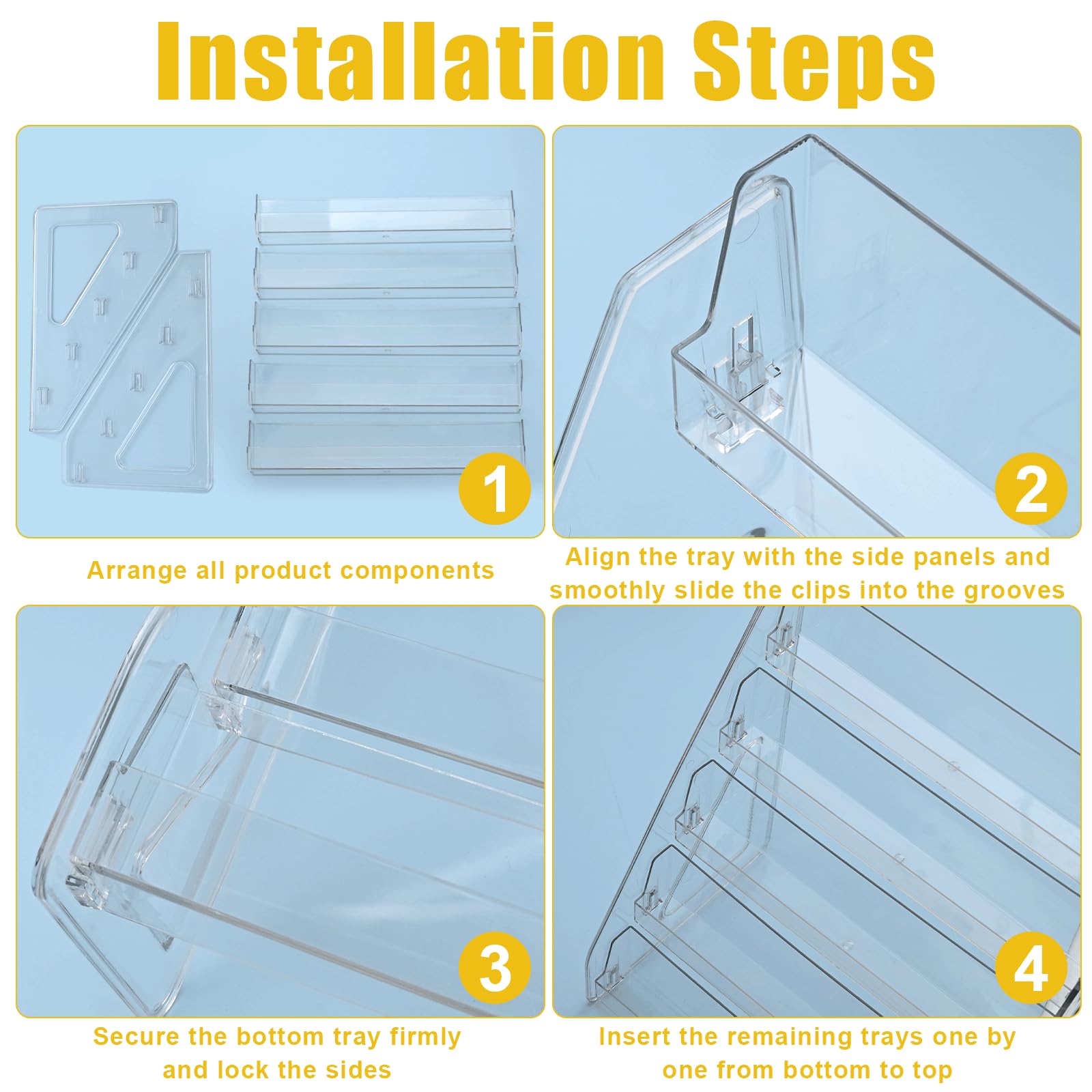 WEXFFU 3-Tier Card Display Stand, PET Material Trading Card Display Stand, Clear Display Case for Card Collection & Show, Greeting Card Organiser