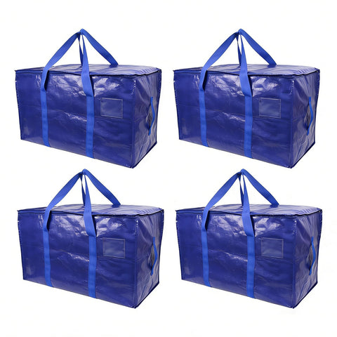 Snugkin Large Storage Bags 4 Pack 91L Moving Bags with Zips & Handles Heavy Duty Storage Boxes with Lids Water-Resistant Packing Bags for Home