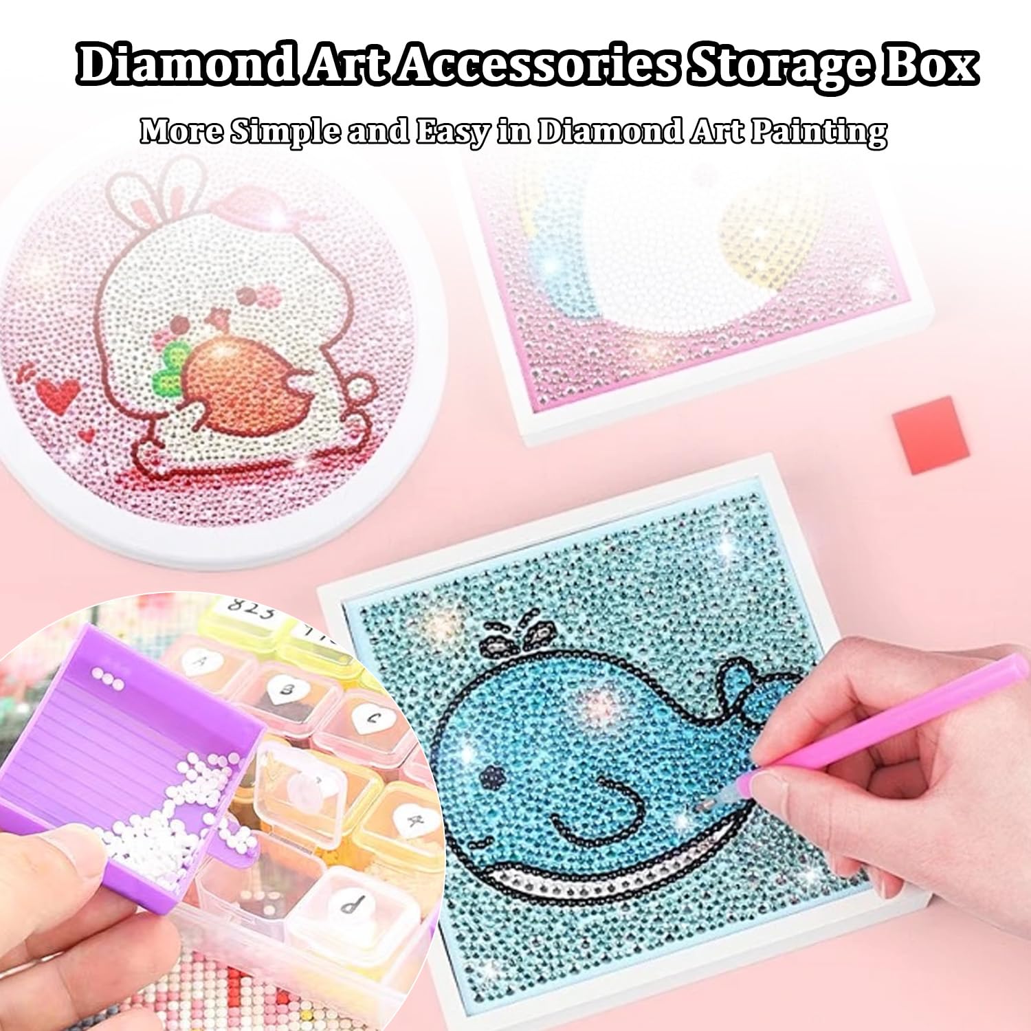 17x11cm Small Storage Box with Lid 28 Grids Diamond Art craft Storage Box with Compartments Clear Plastic Organiser Bead Screw Storage Boxes Jewelry