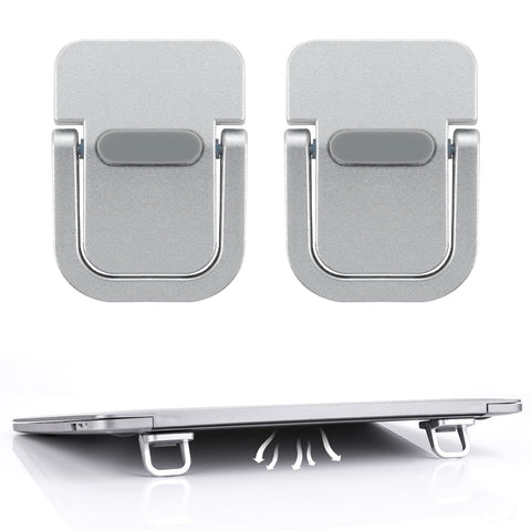 Bewudy 2PCS Portable Keyboard Riser, Self-Adhesive Mini Laptop Stand Invisible Computer Keyboard Stand for Desk