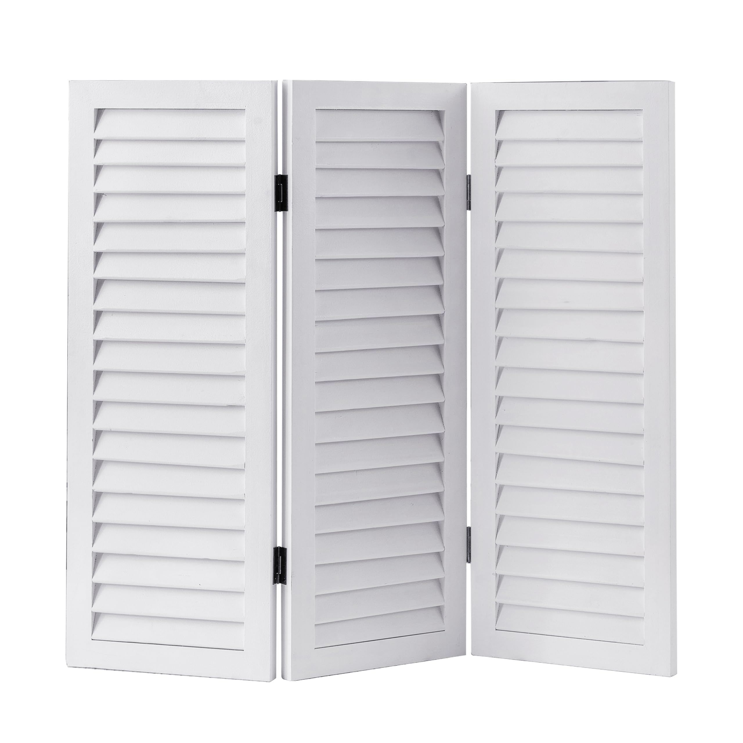 Sintosin 3 Panel Short Folding Room Divider White, 81 cm Tall Room Dividers Free Standing Woood, Foldable Wall for Home Bedroom Office