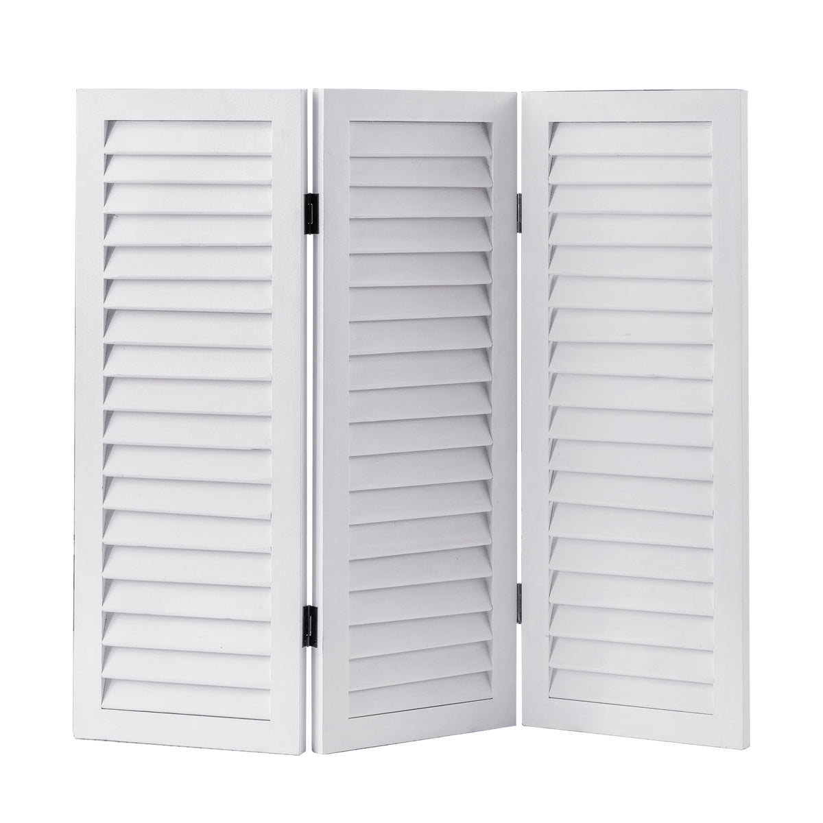Sintosin 3 Panel Short Folding Room Divider White, 81 cm Tall Room Dividers Free Standing Woood, Foldable Wall for Home Bedroom Office