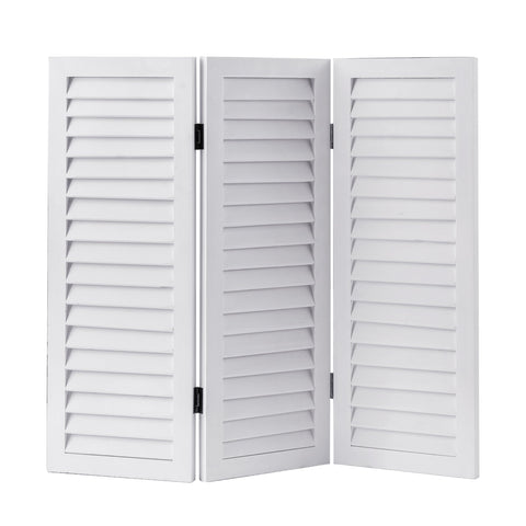 Sintosin 3 Panel Short Folding Room Divider White, 81 cm Tall Room Dividers Free Standing Woood, Foldable Wall for Home Bedroom Office